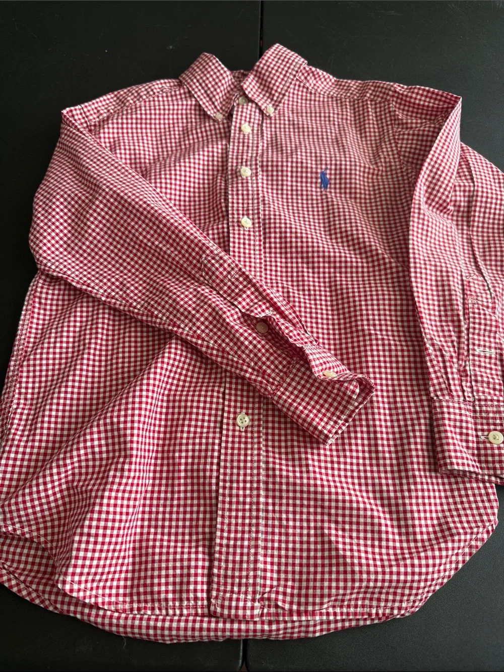 Ralph Lauren Red and White Gingham Button-Down Shirt
